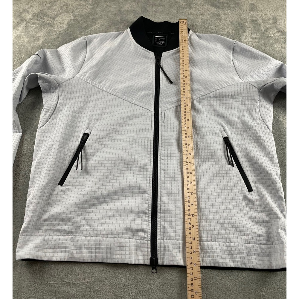 Nike Tech Pack Men XL Bomber Jacket Grey Grid Full Zip Textured Sportswear Coat - Picture 11 of 16